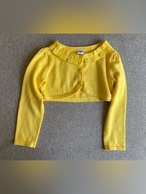 Janie and Jack Bright Yellow Girls Cropped Cardigan